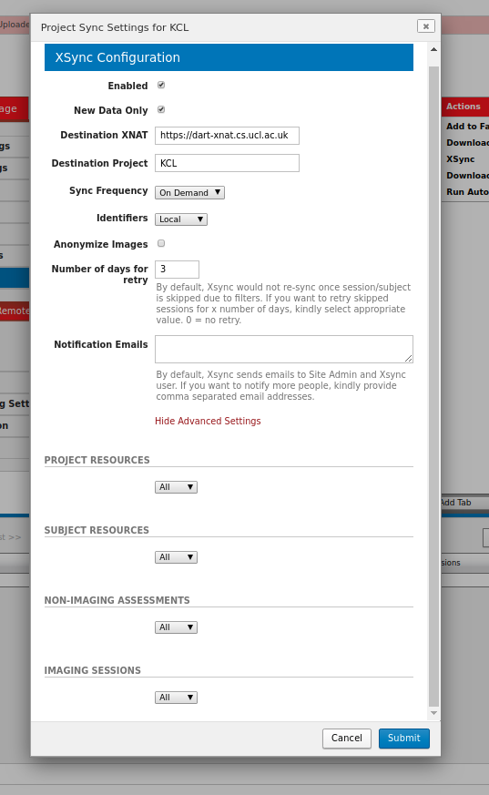 Xsync Configuration