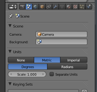 Blender's unit configuration