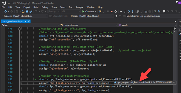 Display variable value in Visual Studio