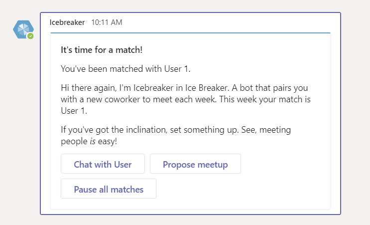 Bot matching message