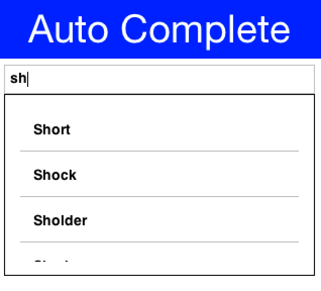 Autocomplete Text Field