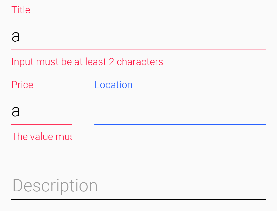 Error handling when there is some input (notice red title label)