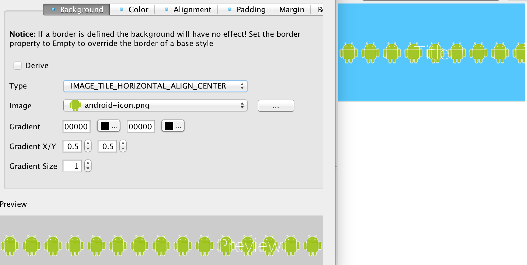 IMAGE_TILE_HORIZONTAL_ALIGN_CENTER tiles the image in the middle of the component