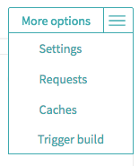 Travis more options menu