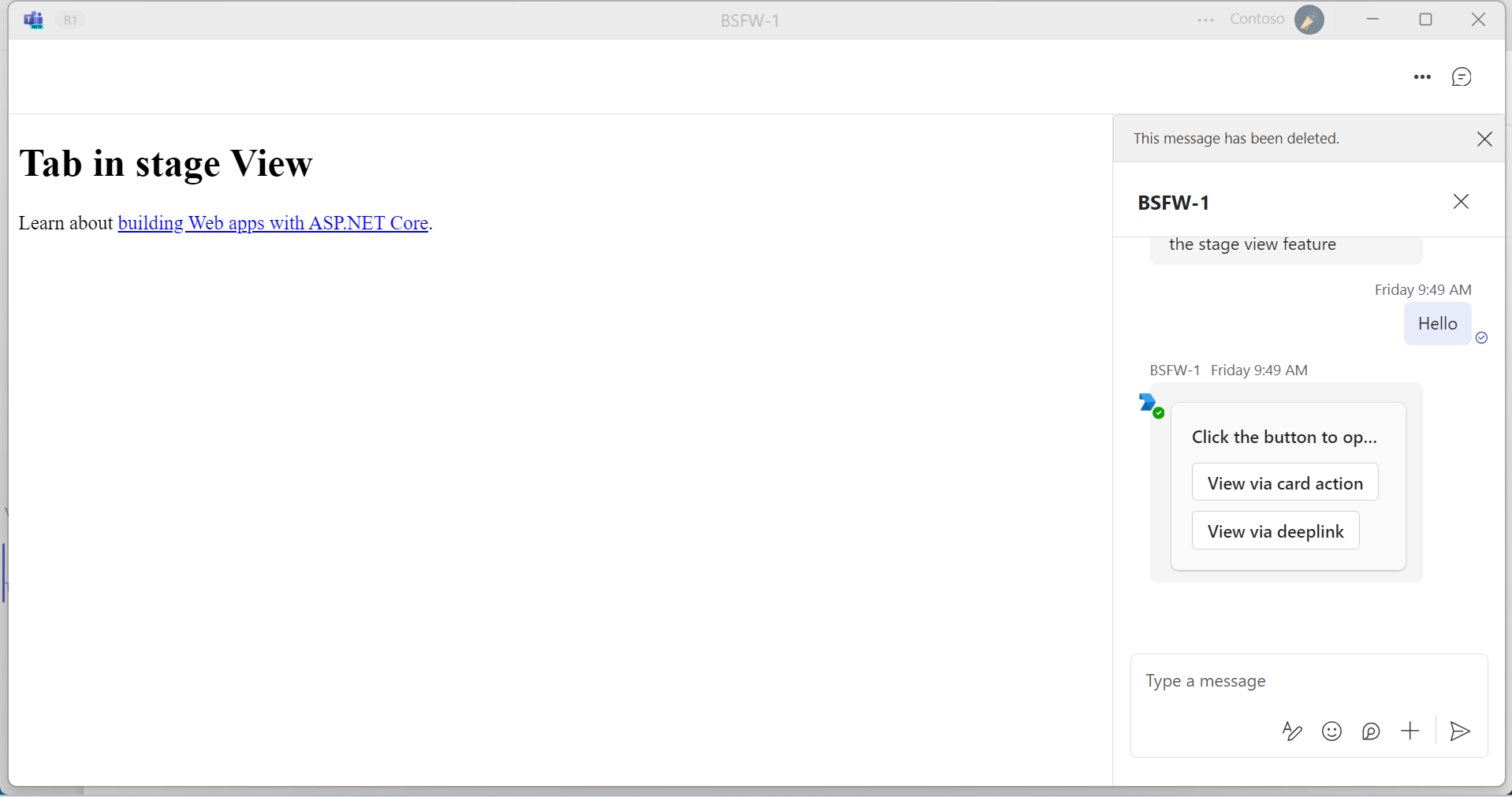 Stage View Deep Link
