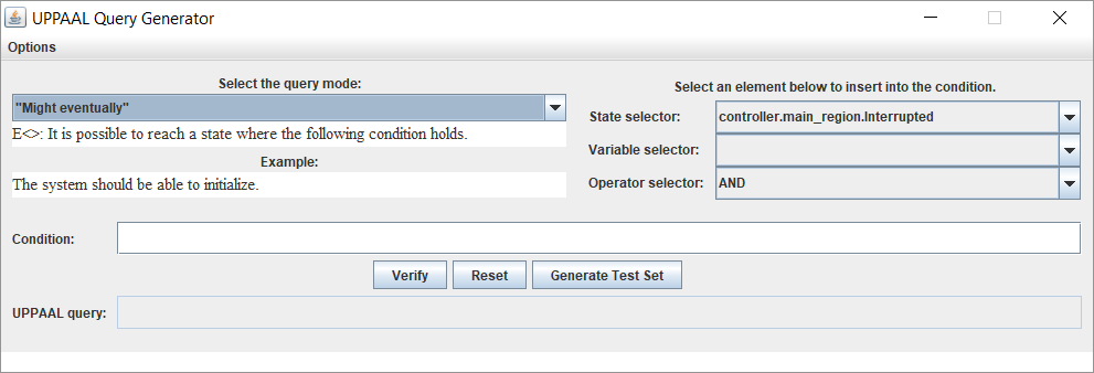 Query generator GUI