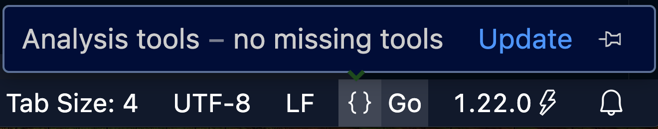 Go language status bar