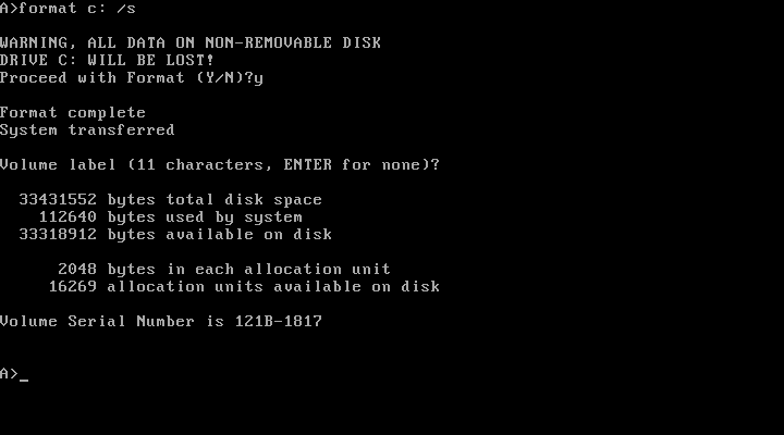 MS-DOS 4.01 FORMAT