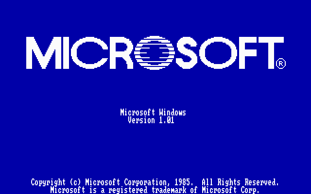 Windows 1.01 splash screen