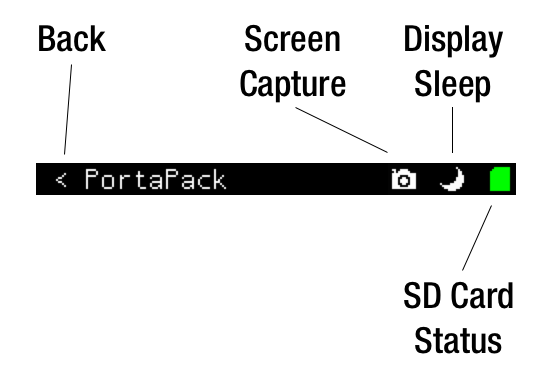 PortaPack status bar