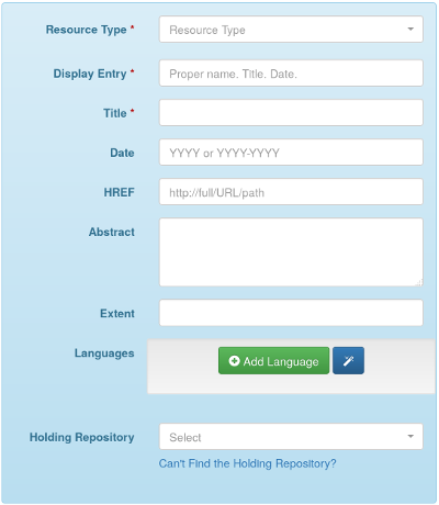 Resource Form