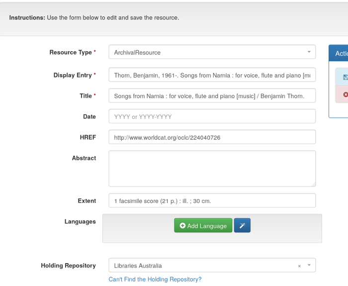 Resource Management Edit Form